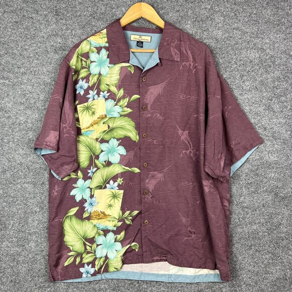 Tommy Bahama Mens XLarge Island Floral‎ 100% Silk Button Up Shirt - Picture 1 of 8